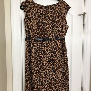 Emma & Michelle Belted Leopard Sleeveless Dress 12